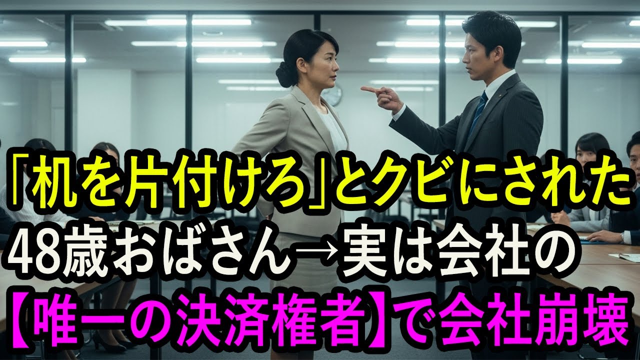 「机を片付けろ」と全社員の前でクビにされた48歳のおばさん→実は会社の売上半分を握る【唯一の決済権者】で会社が倒産寸前に