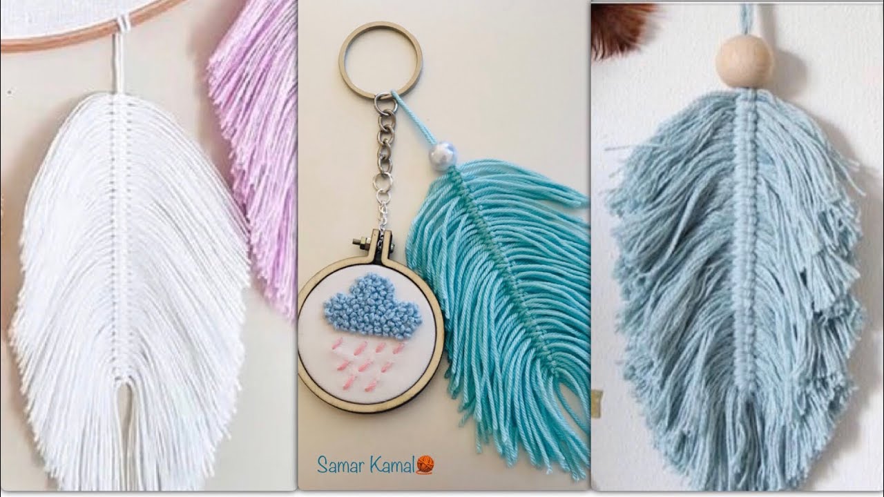 اسهل طريقه لعمل الريشه بالخيط لاستخدامها في التطريز او الكروشيه وغيرهم✂️🧶Easy feather