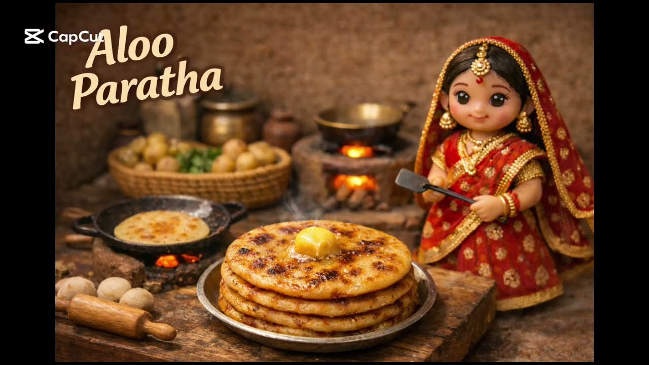 Miniature Doll Aloo Paratha Cooking ASMR |