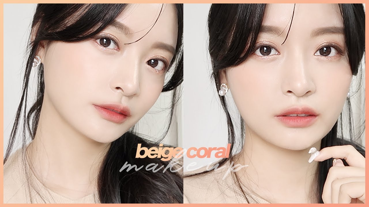 💎보물💎100% 만족！누구나 어울리는 베이지 코랄 메이크업 / 로드샵 메이크업 ! / 진짜 예쁜 립 조합 .. 💋 _ Double Soup