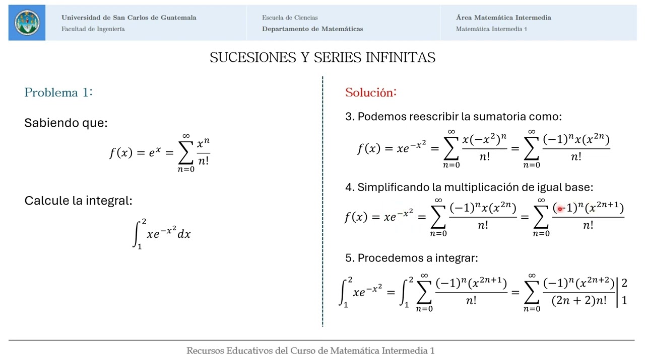 INTEGRAL DEFINIDA CON SERIE DE POTENCIAS - Video Tema Clave Examen MI1 - 130