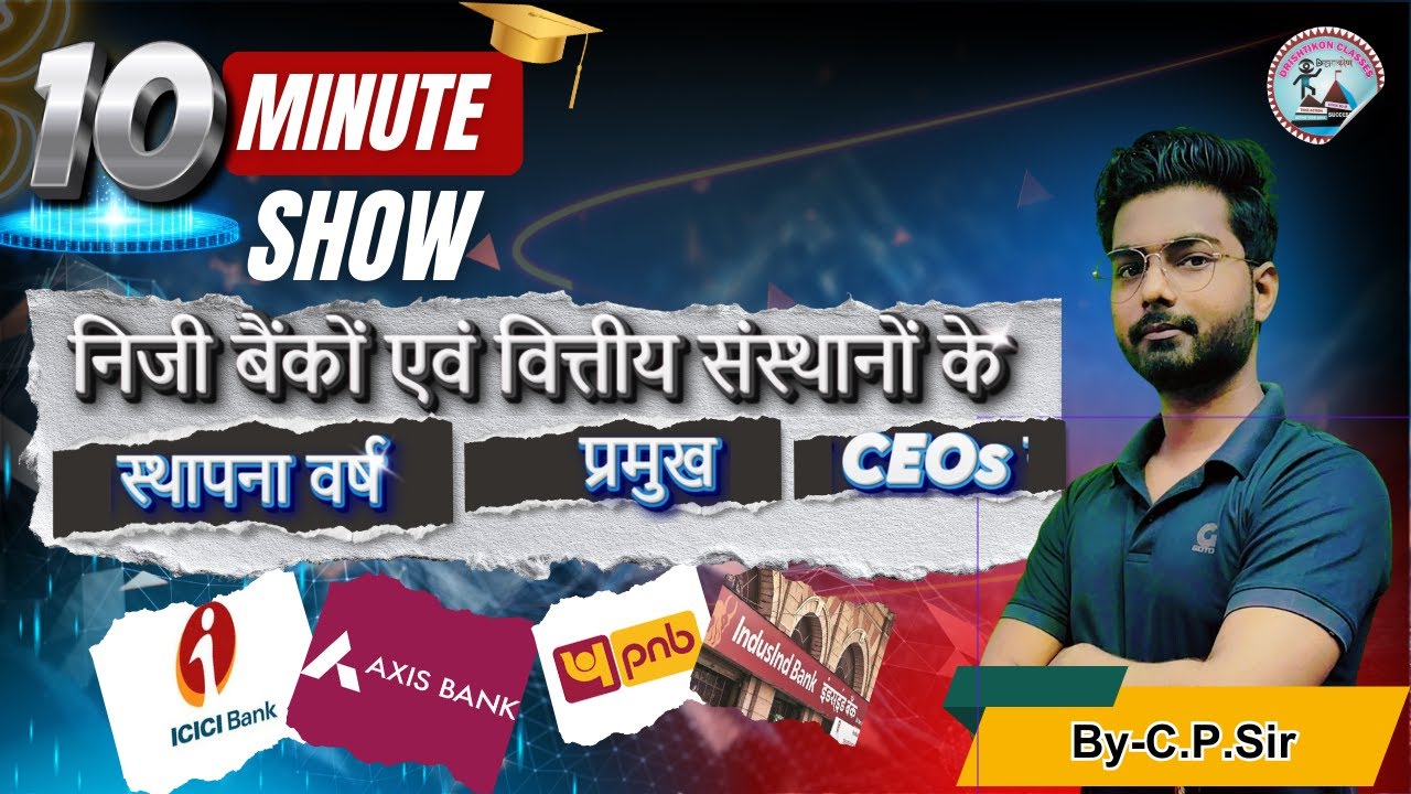 Heads of Banks 2025 | सभी बैंकों के CEO & MD |स्थापना वर्ष | Static GK & Current Affair |10 Min Show