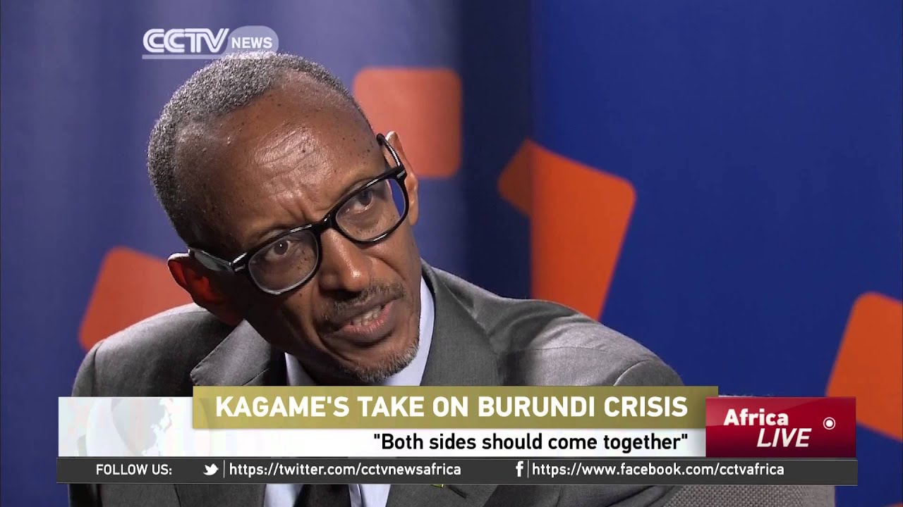 Rwanda President Paul Kagame reacts to Burundi protests