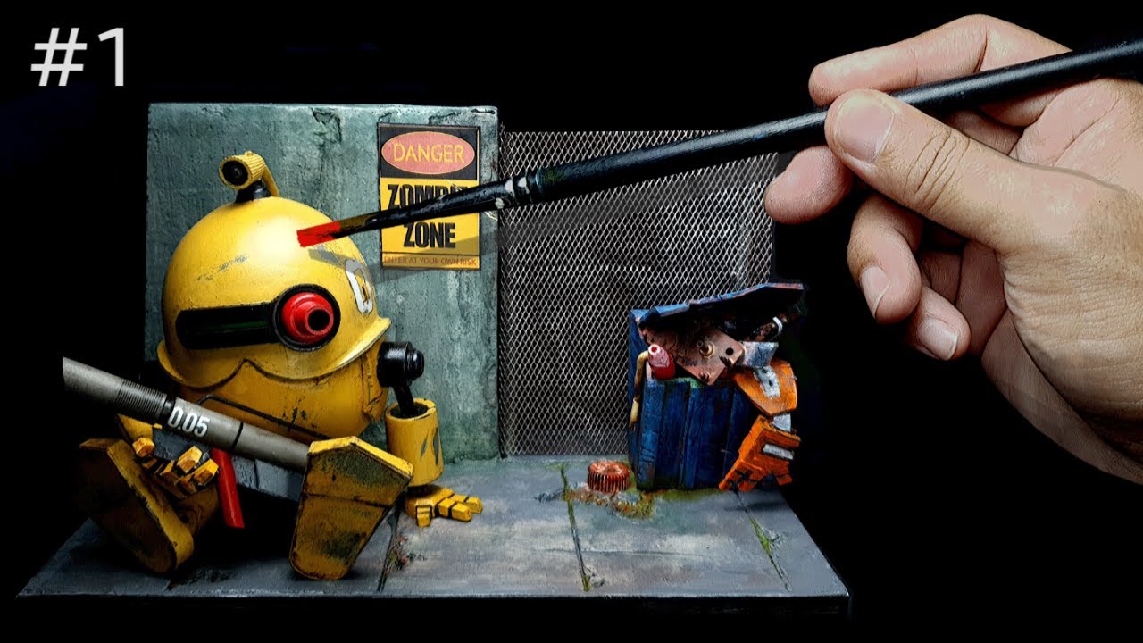 Diorama of the guardian robot