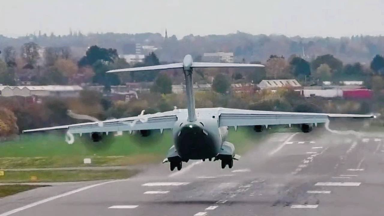 Beautiful Airbus A400 Arrival at Birmingham Airport ( BHX )