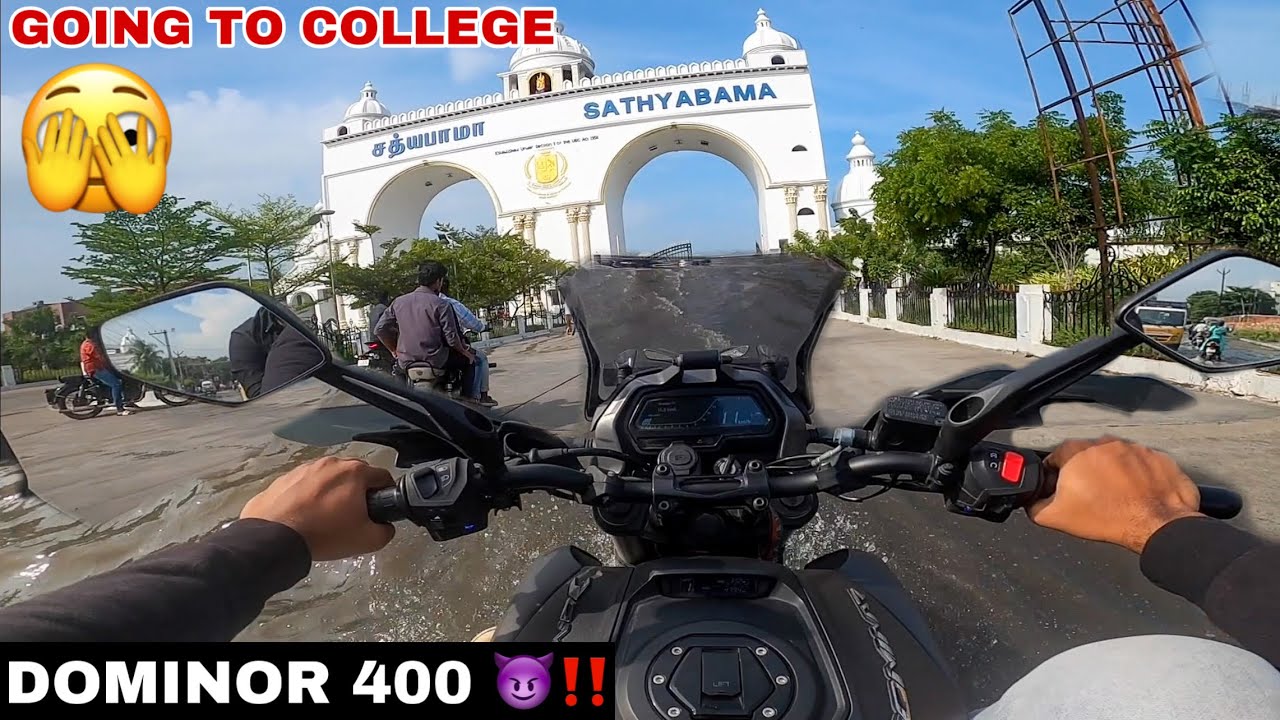 😱TAKING DOMINOR 400🔥 to my COLLEGE ‼️|| vangalamaa?😐|| BEST 400 cc ? 😶‍🌫️|| UNKNOWNRIDER #bajaj