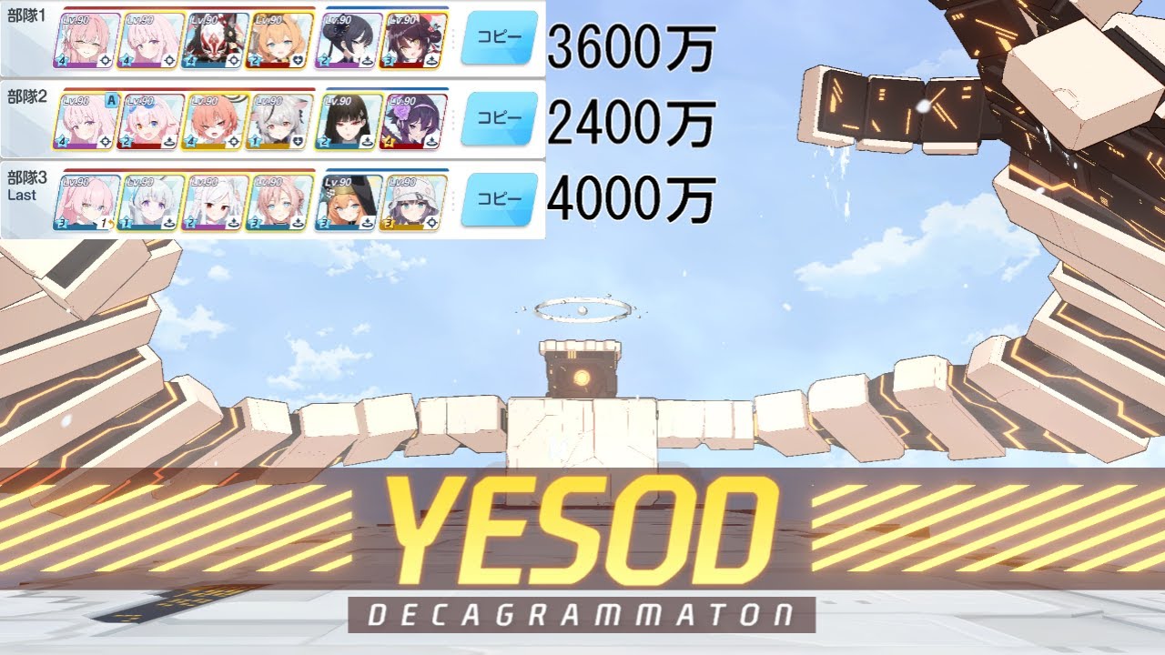 【ブルアカ】S83 総力戦 市街地・イェソド Lunatic 3凸 52,746,527
