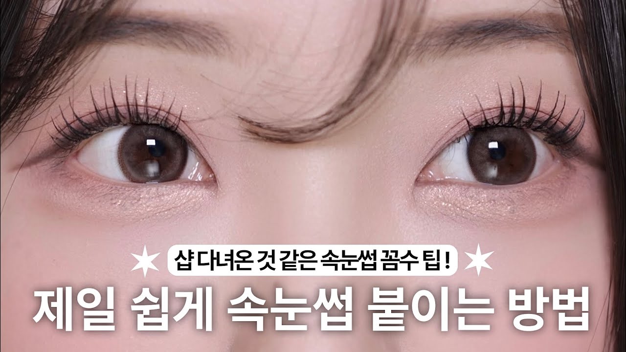 3분컷! 가닥 속눈썹 진짜 쉽게 붙이는 방법👀 (ft.샵 다녀온 것 같은 속눈썹 꿀팁 대폭발) / 속눈썹 추천 / 아이 메이크업 / 샵 메이크업 꿀팁 / eye lash /윤이든