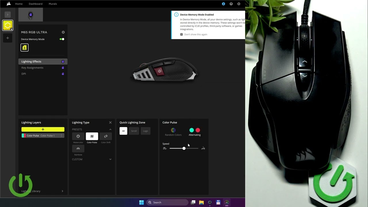 Corsair M65 RGB Ultra: как сохранить настройки в память мыши