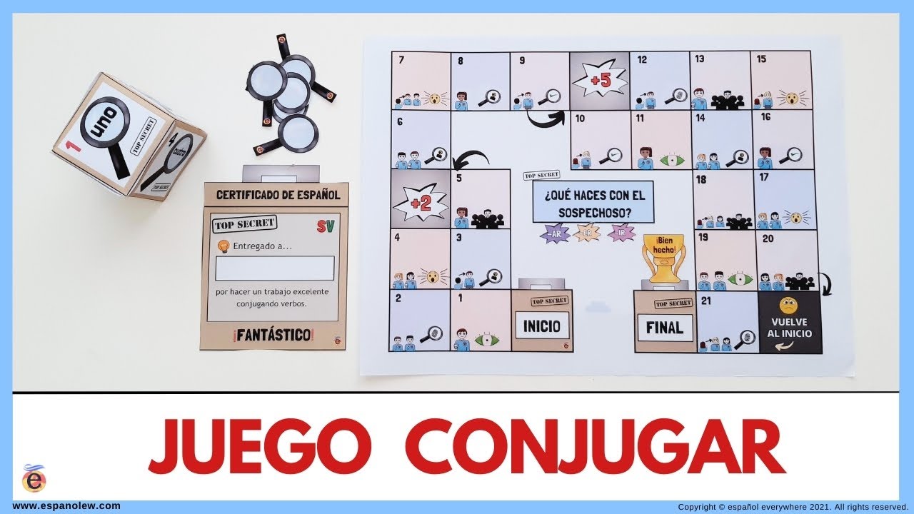 💡Juego CONJUGAR CUALQUIER TIEMPO VERBAL. Gramática divertida clase de español con niños.