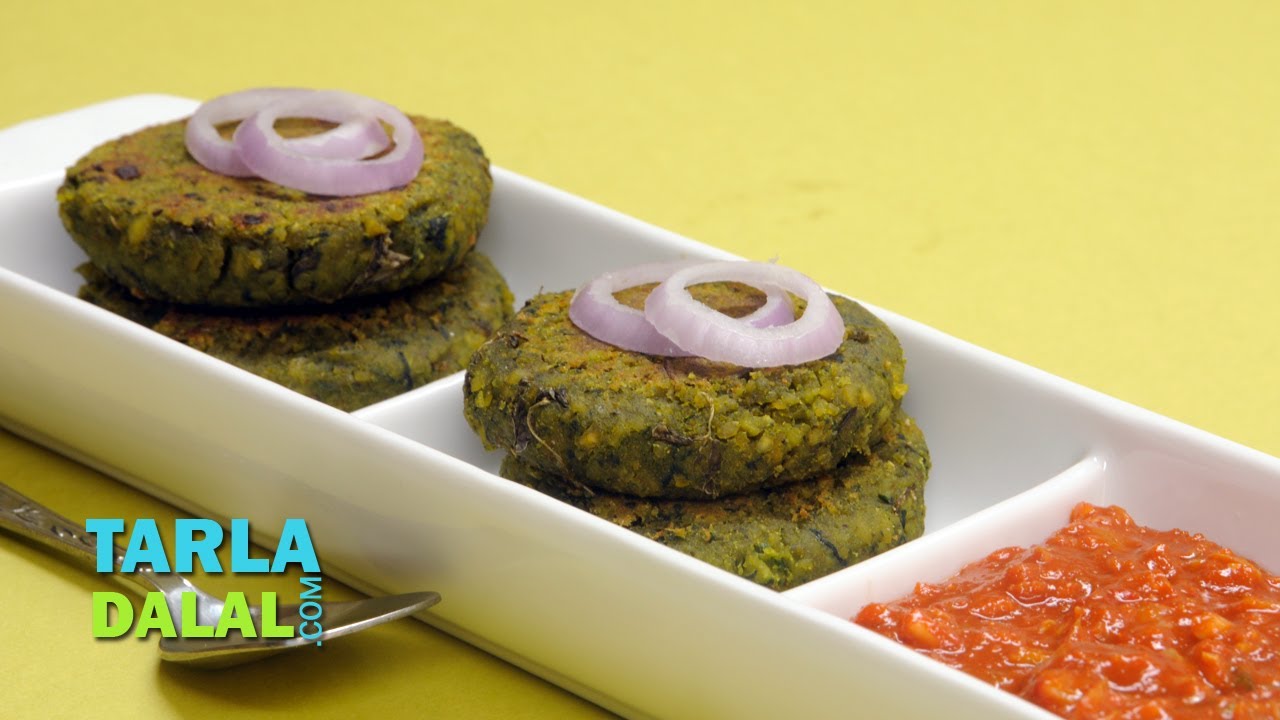 पालक और चना के कबाब (Spinach and Chana Kebab) by Tarla Dalal