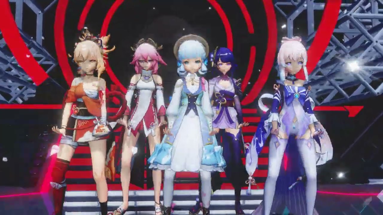 【Genshin MMD】Raiden Ei Yae Miko Ayaka Yoimiya Kokomi WiggleWiggle