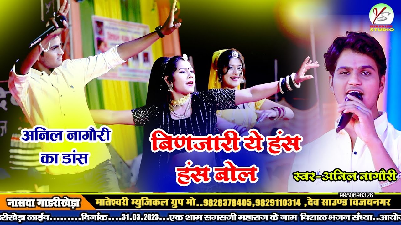 बिणजारी ए हंस हंस बोल!! अनिल नागौरी!! गाडरी खेड़ा लाइव नासरदा! Anil nagauri!! Gadari Kheda Live
