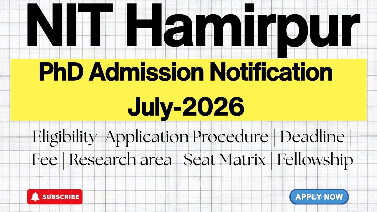 NIT Hamirpur PhD Admission 2026 July | Eligibility, Dates, Process Explained | HustleWithRishu