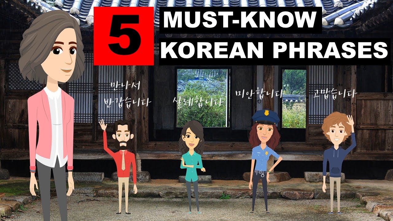 (LEARNING KOREAN) learn the top 5 MUST-KNOW Korean Phrases, Learning Korean easily, Korean Grammar