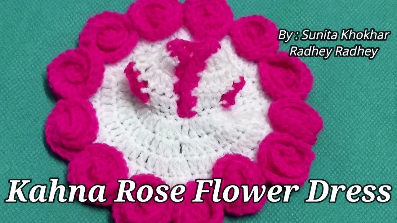 Kahna Rose Flower Dress (लड्डू गोपालजी की ड्रेस) /2no size /Radhey Radhey