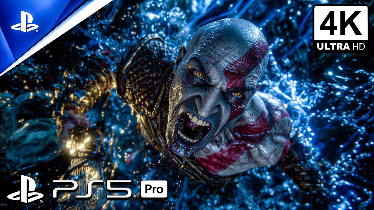 God of War 3 Remastered (PS5 PRO) - Kratos Vs. Poseidon Boss Fight (4K 60FPS)