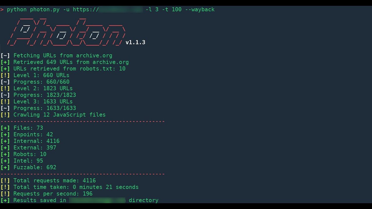 Photon | Incredibly fast crawler designed for OSINT | Level iv Security