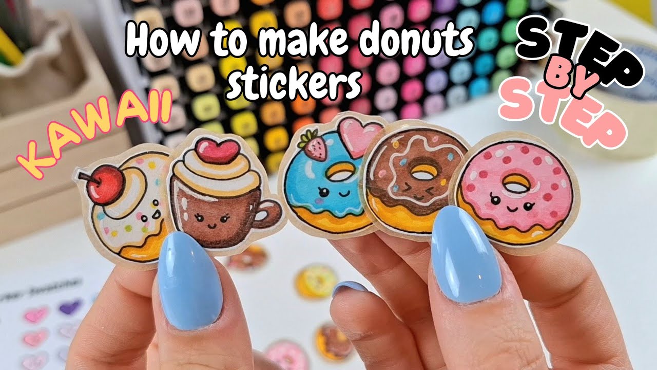 How to Make donuts kawaii stickers | Tutorial!