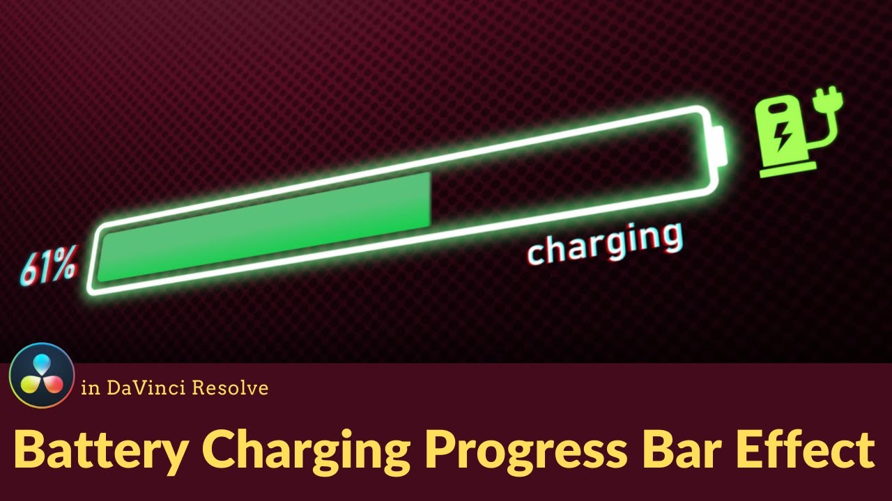 Battery Charging Progress Bar Effect in DaVinci Resolve