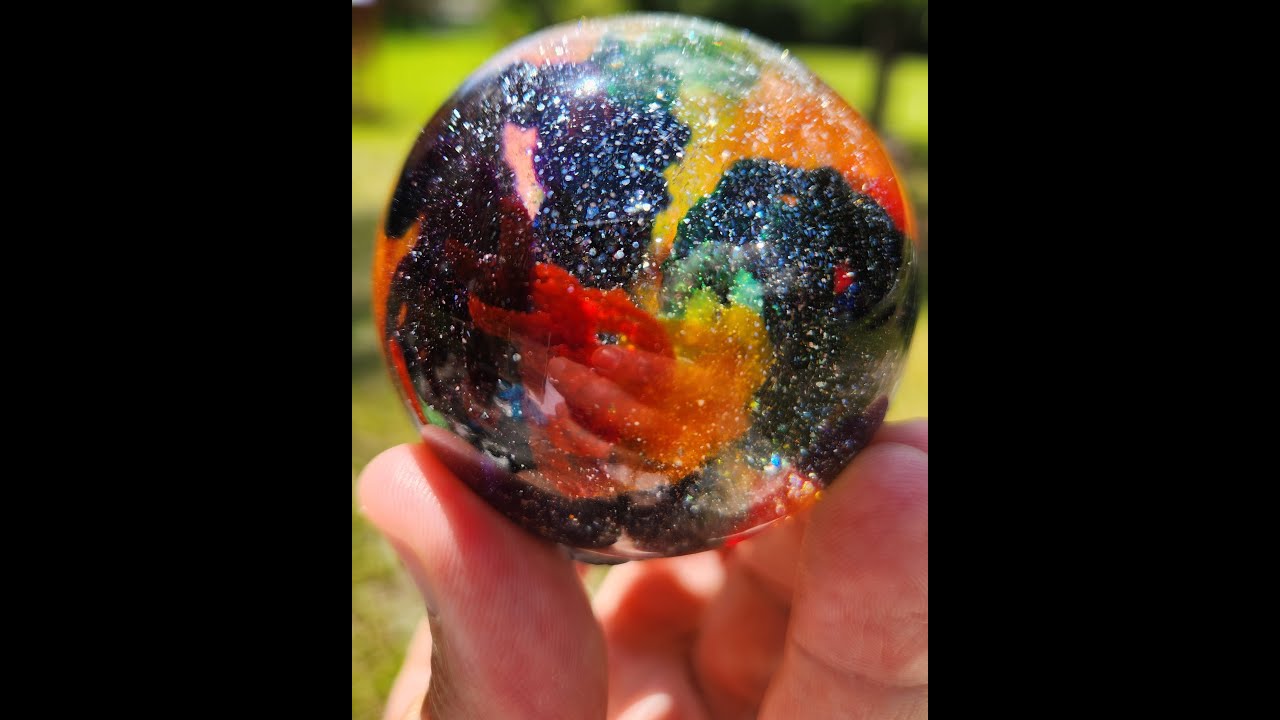 Crochet in Resin. Small Globe, First of 3 Globes, Experiment