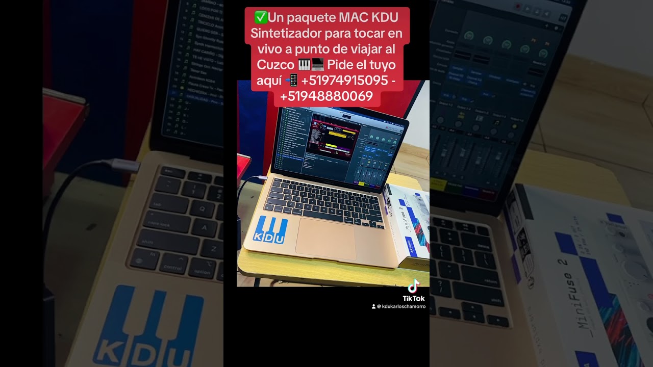 ✅Un paquete MAC KDU Sintetizador para tocar en vivo a punto de viajar al Cuzco