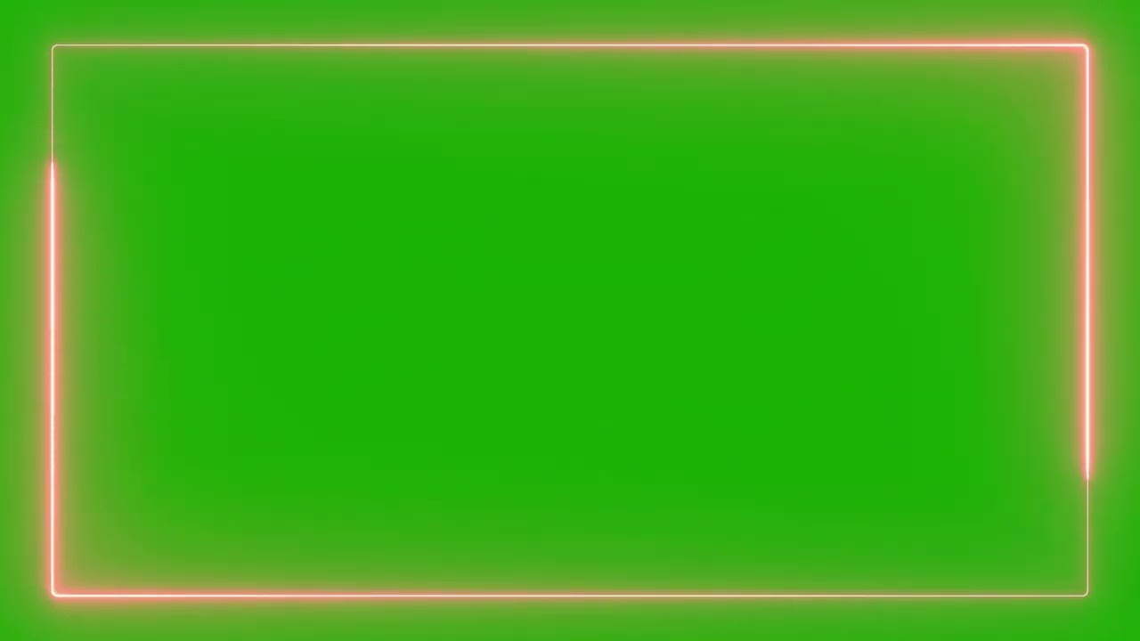 Red Neon Border Green Screen Overlay Motion Graphics 4K 30fps Copyright Free