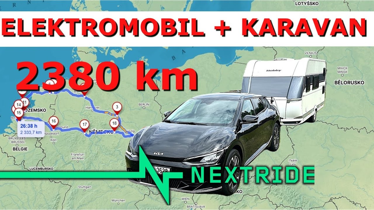 KIA EV6 s karavanem do Holandska | Jak se nab&iacute;j&iacute; a kolik to stoj&iacute;?