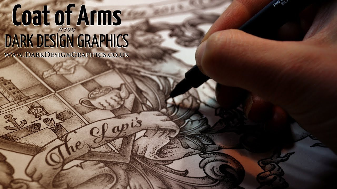 Wedding Coat of Arms - Double Family Crest Gift from Dark Design Graphics