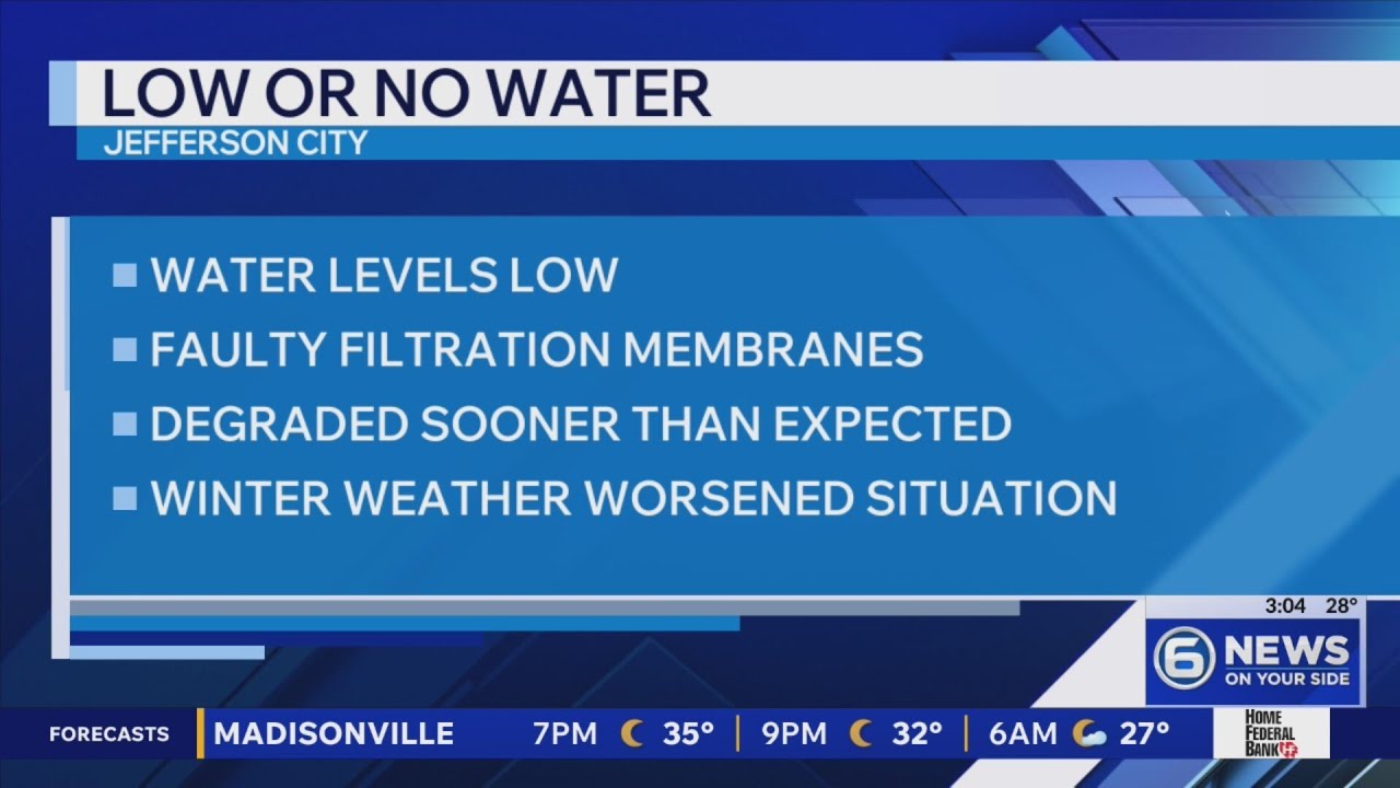 &lsquo;Not expected to be a quick fix&rsquo; Low or no water in Jefferson City