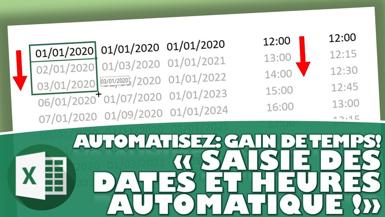 Automatisez la saisie des dates et des heures avec la recopie incrémentée d'Excel