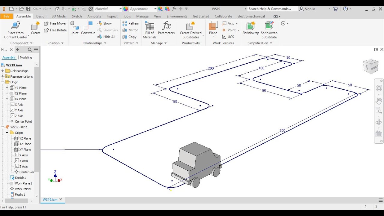 |Drive part and camera along a path|Tutorial for beginner|Inventor Studio|