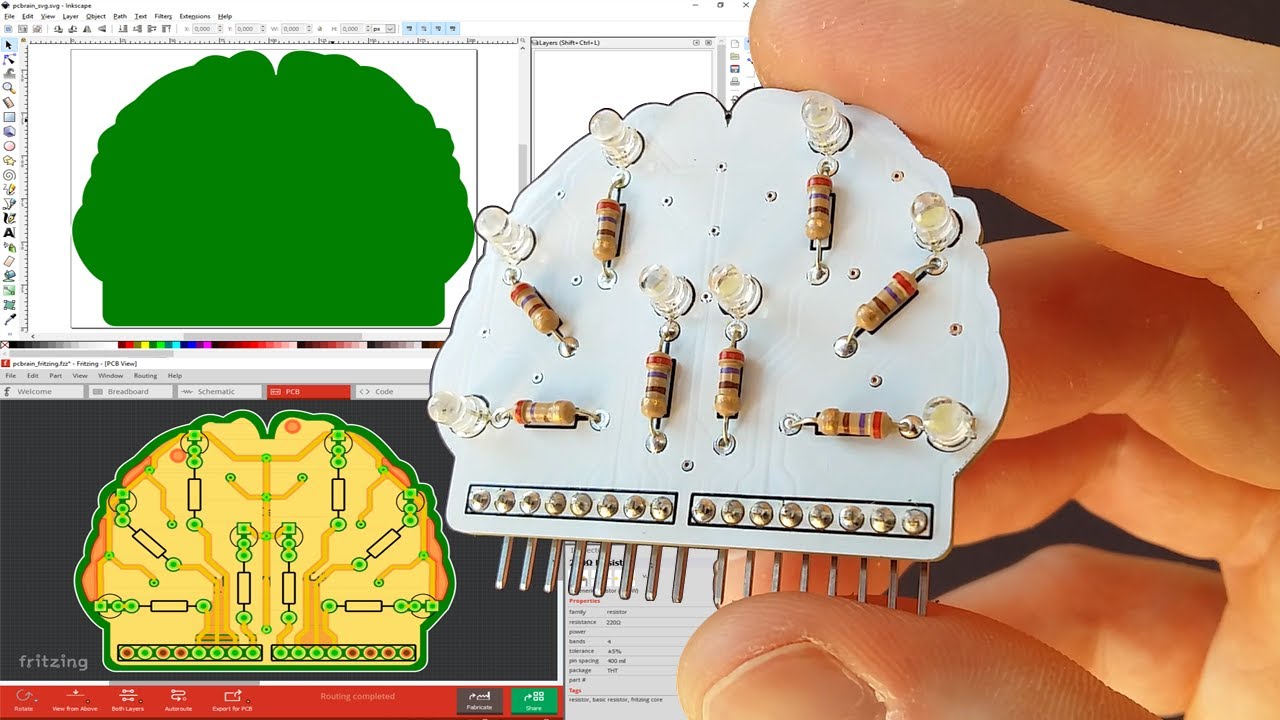Custom PCB shapes tutorial (with Inkscape and Fritzing)