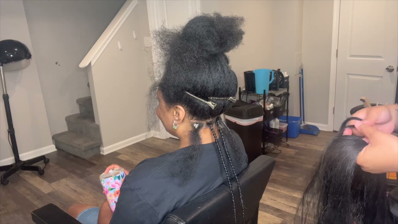 Braiding a client using Rebundle Braid Better hair!