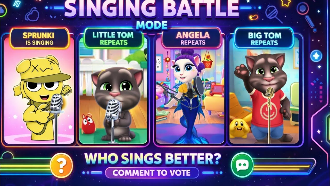 Sprunki va Talking Tom vs Angela – Ultimate Music Battle #angela #talkingtom #sprunki #yutubevidio