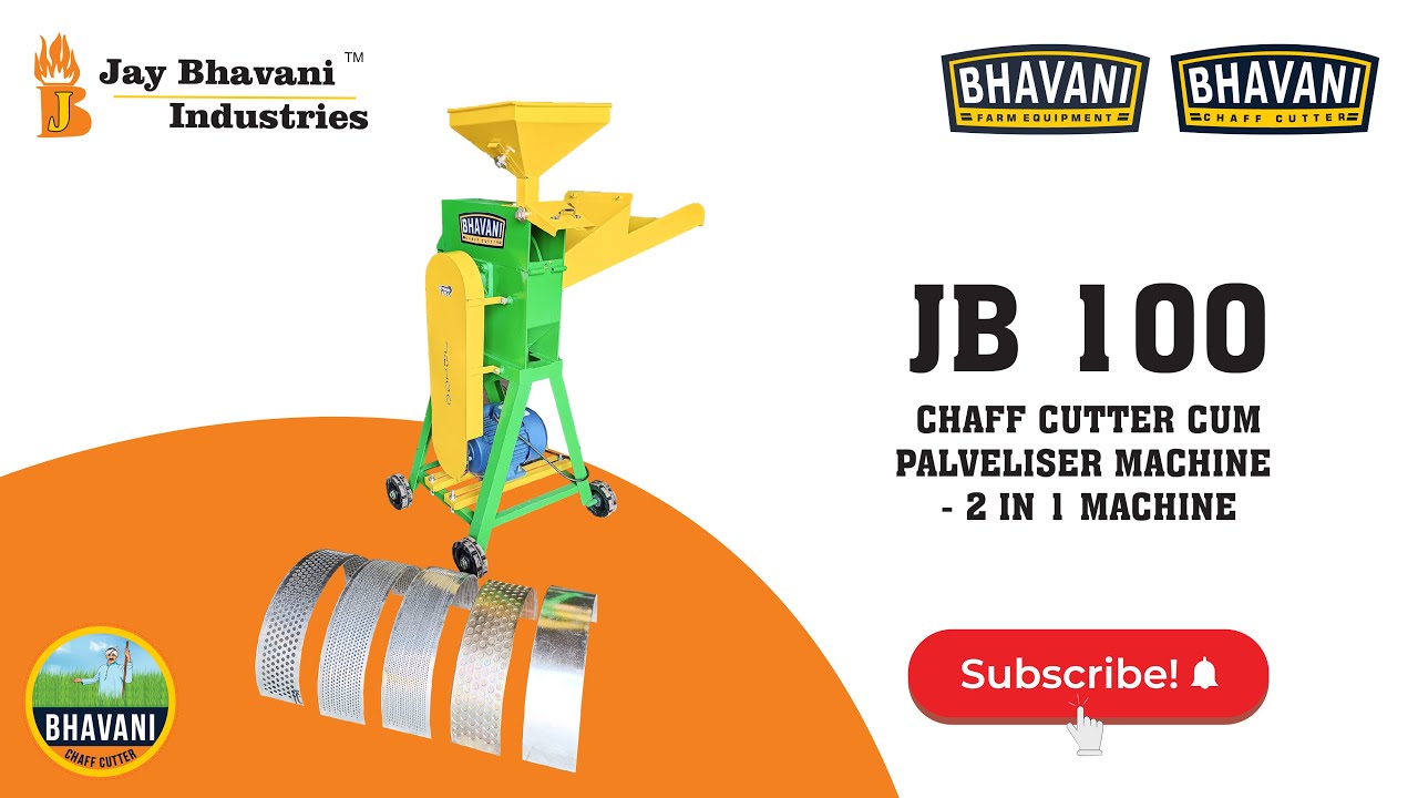 2 IN 1 CHOPPER MACHINE JB100 CHAFF CUTTER CUM PALVELISWR MACHINE