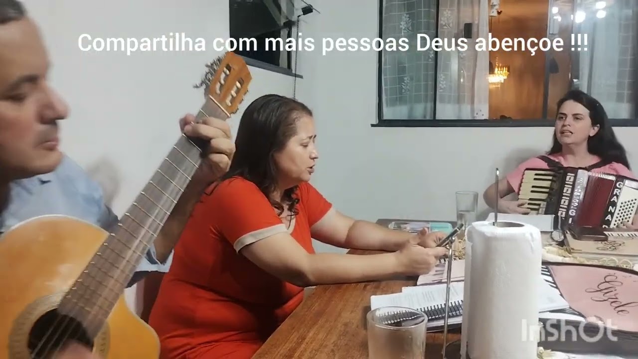 Visita na casa do irmão Carlos Heinar#Osvaldo no violão #Gizele granado Acordeon #Rose e Márcia !!!