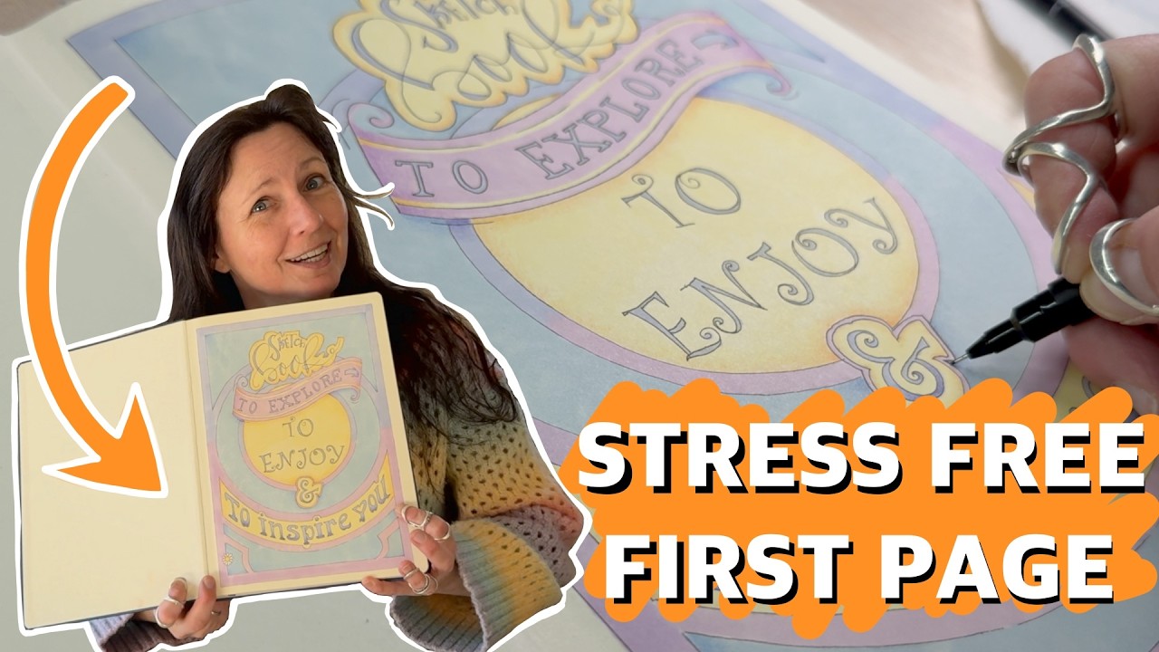 Первая страница в вашем альбоме для рисования без стресса  с бесплатным шаблоном.