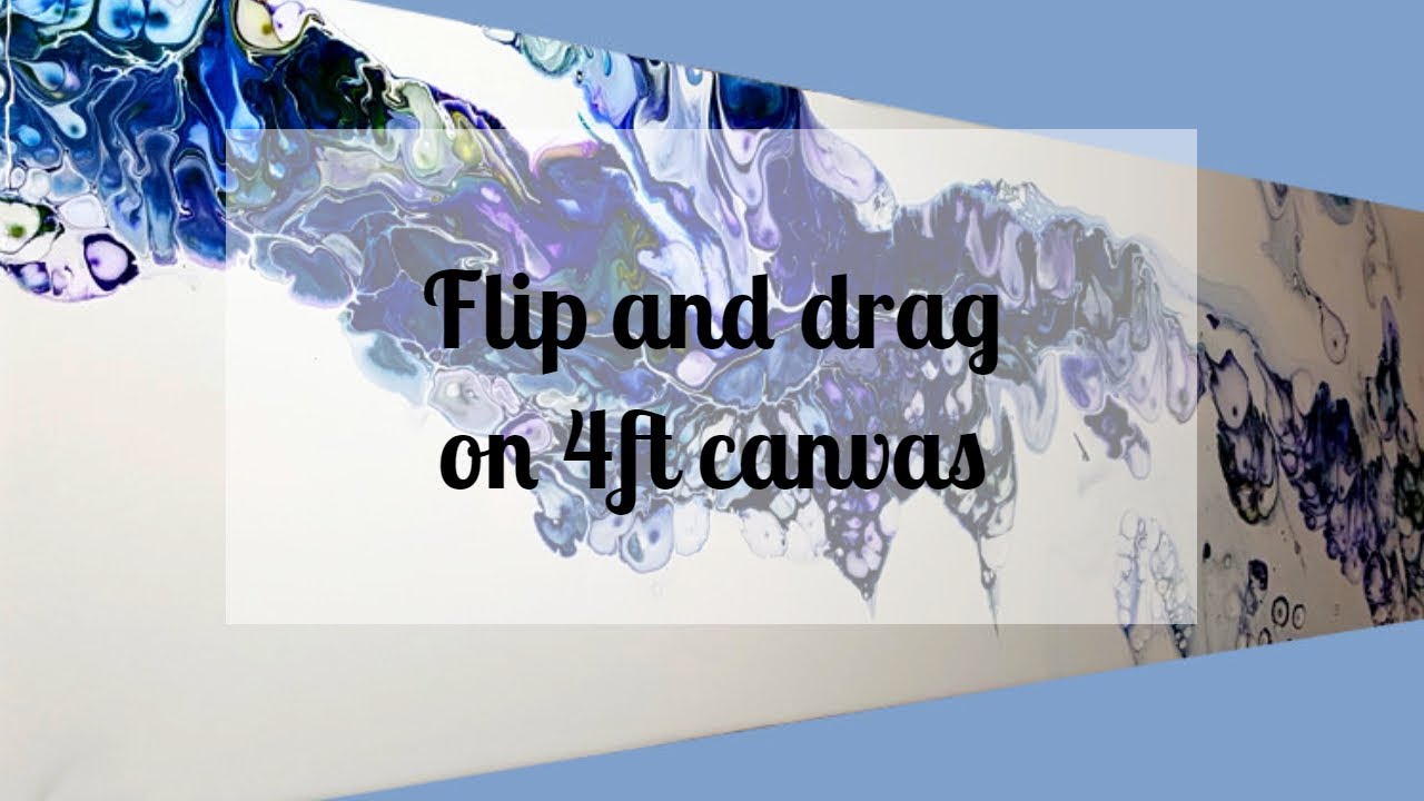77 Acrylic Flip & Drag with Negative Space on 4ft canvas #NovemberPouringChallenge