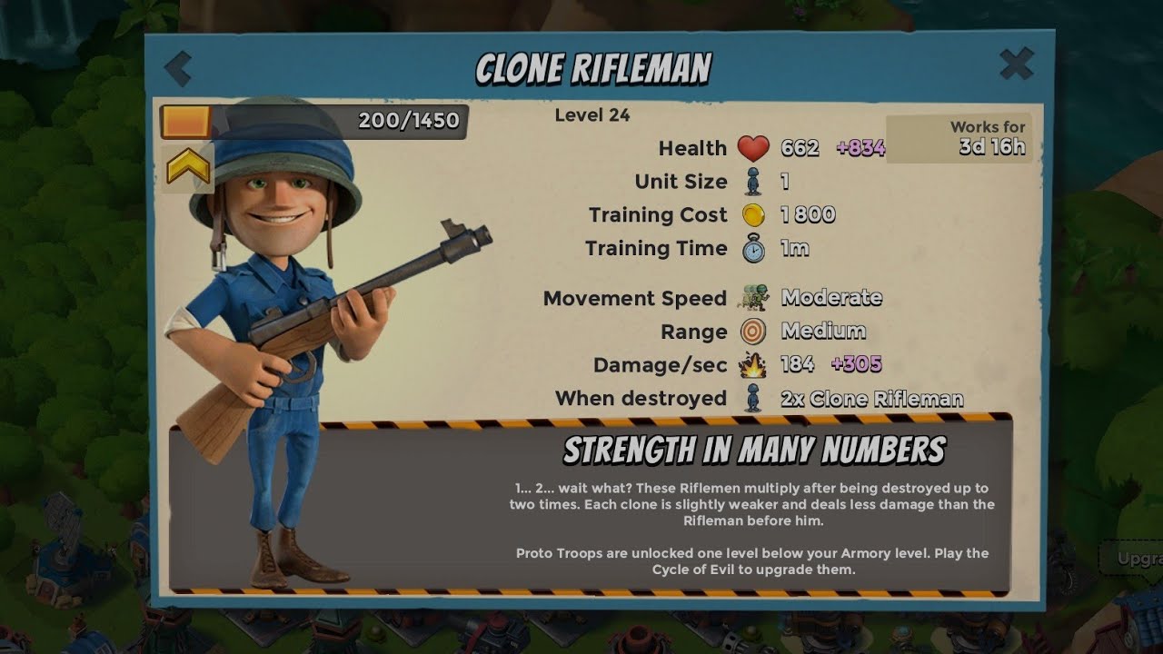 BOOM BEACH / CLONE RIFLEMAN / WAR FACTORY