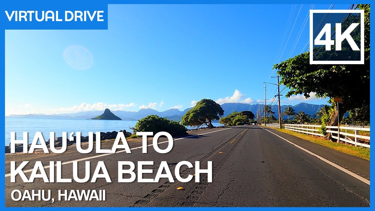 Hauula to Kailua Beach Scenic Virtual Driving Tour - 4K Oahu, Hawaii Island Drive