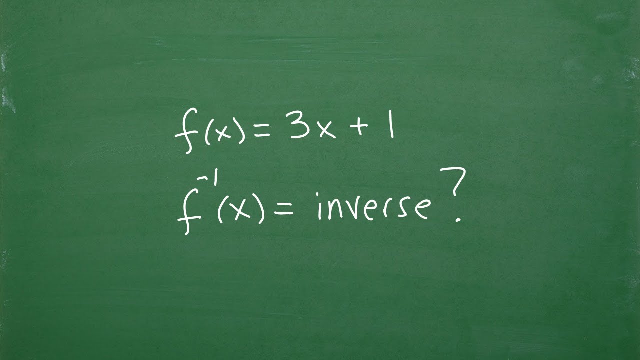 Given f(x)=3x + 1, Let’s find the INVERSE FUNCTION step-by-step….