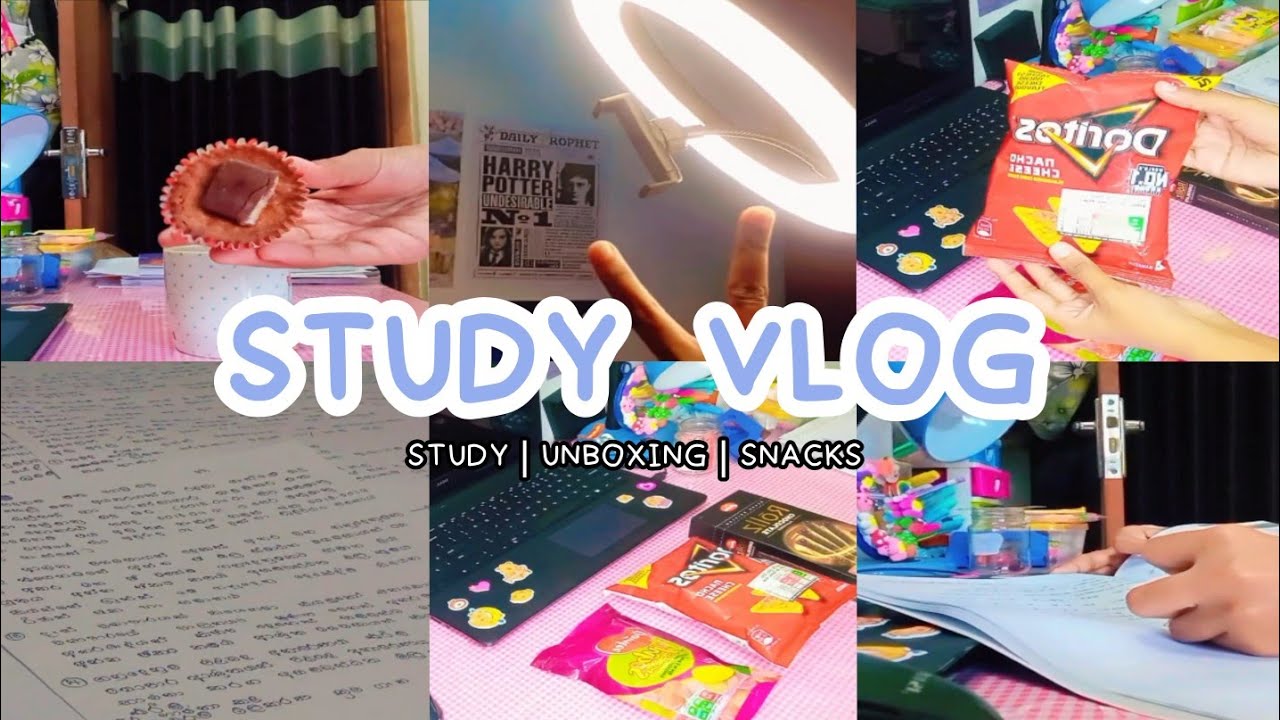 Aesthetic Study Vlog 🧿💕🎀 Sri Lanka | unboxing | aesthetics 🩵📚 #study #motivation #minivlog #sinhala