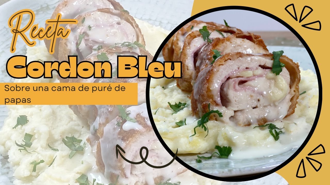 Receta irresistible: CORDÓN BLEU 🍗perfecto sobre una suave cama de Puré de Papas🥔