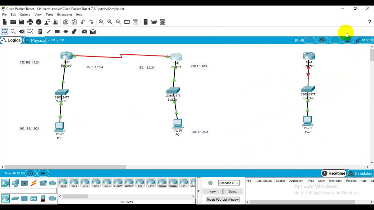 Default Route configuration in Cisco packet tracer || ISMT