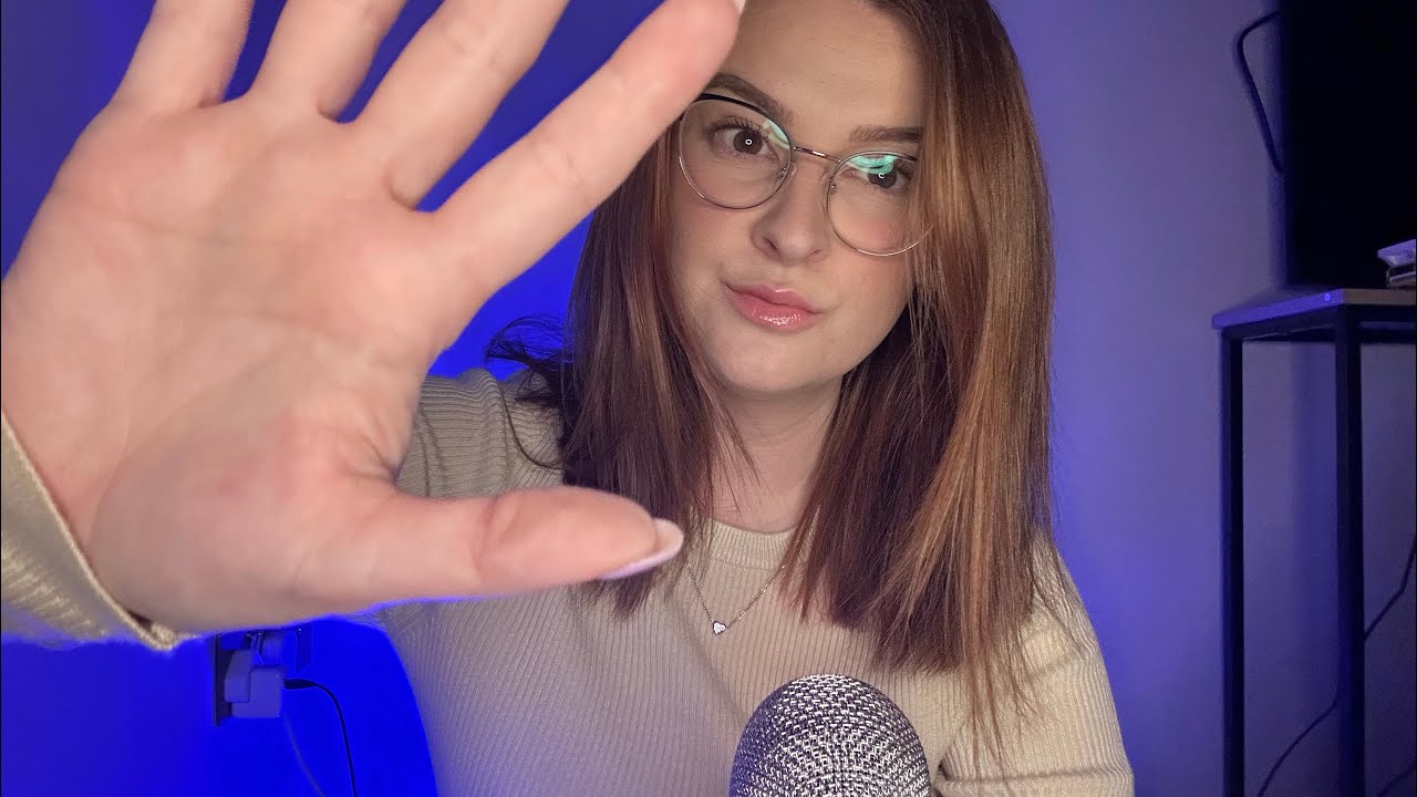 ASMR Slow Hand Movements ✨ Tongue Clicking & Whispered Ramble (Up Close & Relaxing)