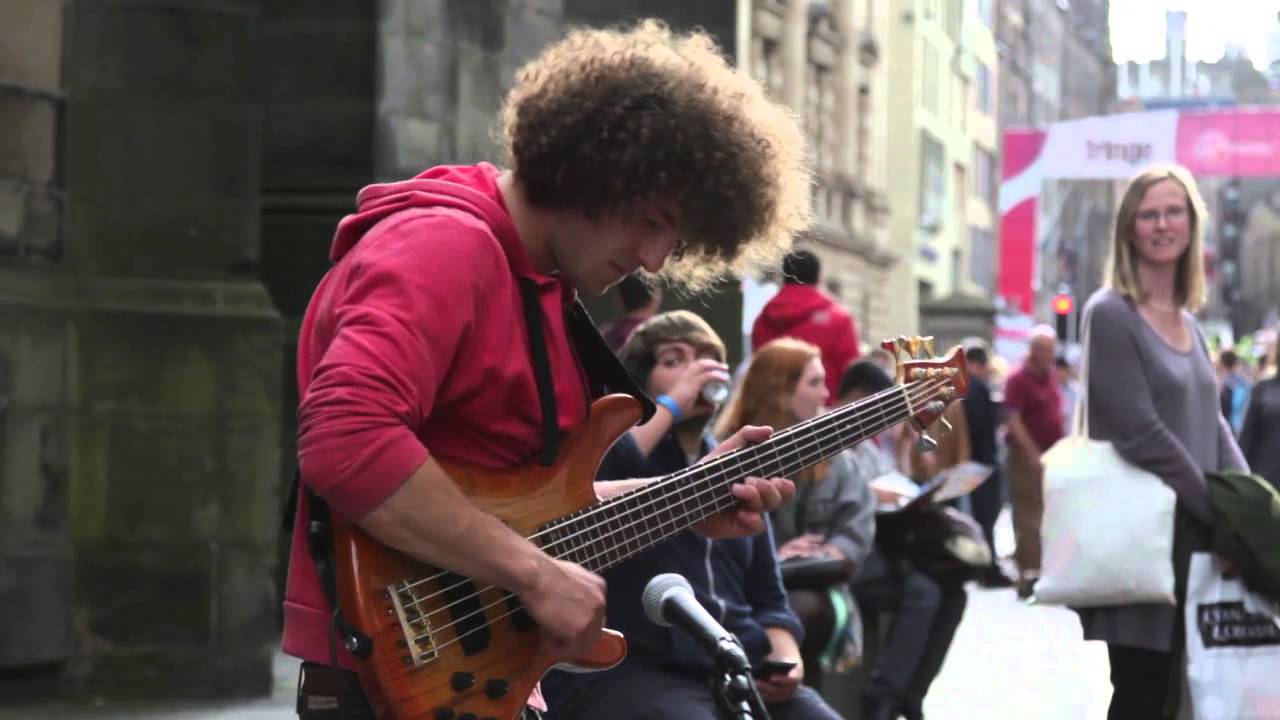 Maximon, amazing bass player @ Edinburgh Fringe Festival 2013
