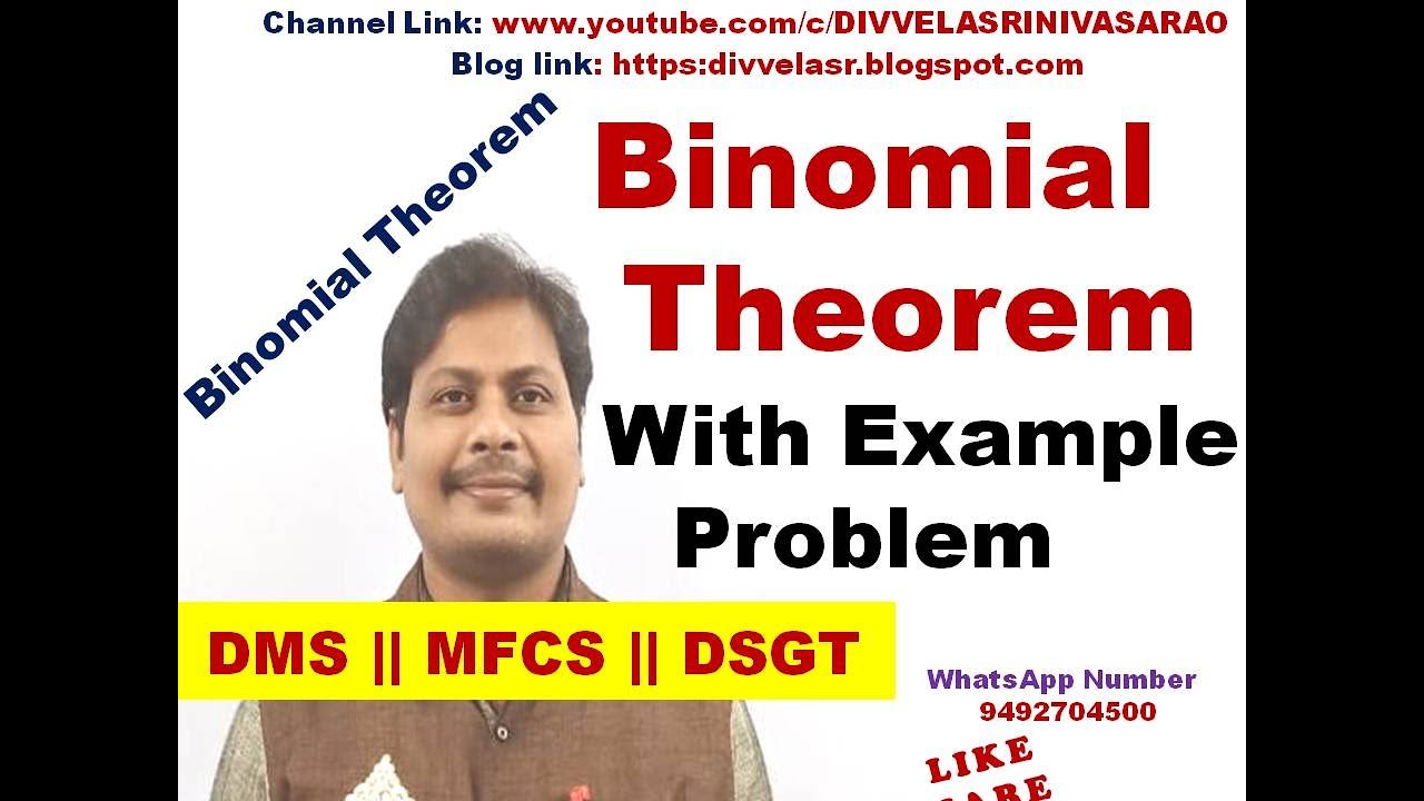 Binomial Theorem || Example Problem on Binomial Theorem || Binomial expansion || DMS || MFCS ||