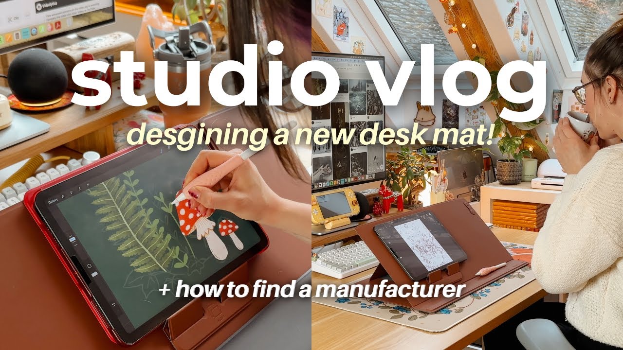 Finally Designing a new Desk Mat for my Shop ✿ Small Business Studio Vlog 48
