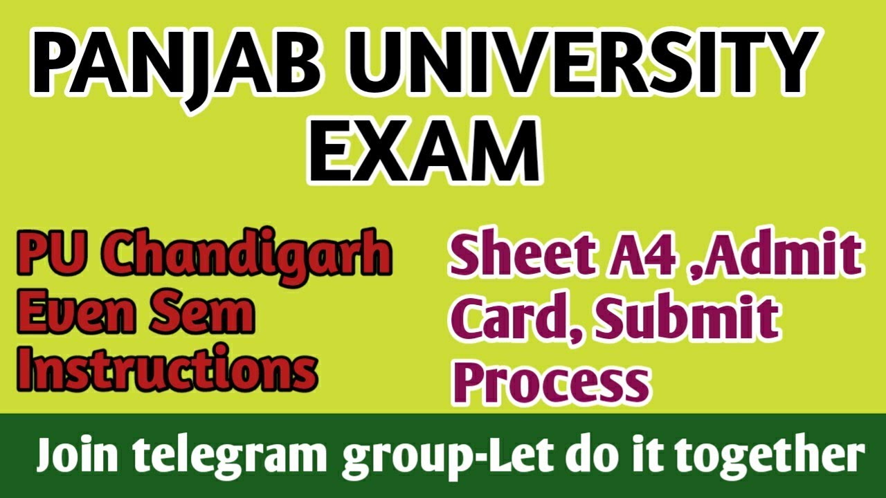 Panjab university Chandigarh Exam Instructions For Regular student। PU Chd Answer sheet Submit,Admit